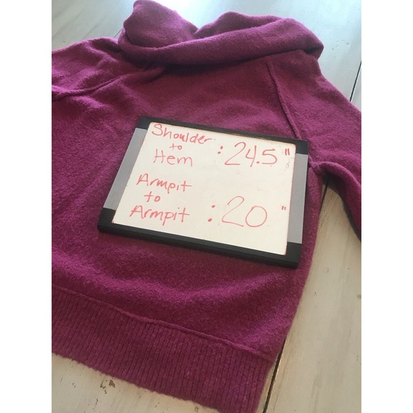 Free People Magic Orchid Echo Beach Oversized Cowl Neck Pullover Sweater Wool XS - Picture 7 of 11